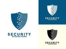 Tech Secure and Protection Logo Template, Tech Cyber Security Shield logo design with modern concept vector