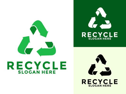 Triangle recycle ecology logo, eco and save planet logo template