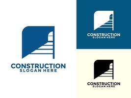 Abstract Construction logo with shadows floor , shadows of light coming in from windows vector