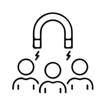 a group of people sitting in front of a white background with a man in a circle that says no one else . vector