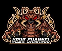 logo mascot of hellgrammite amazing and cool gamer vector