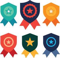 Award Badge Flat Color Design vector