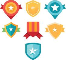 Award Badge Flat Color Design vector
