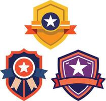 Award Badge Flat Color Design vector