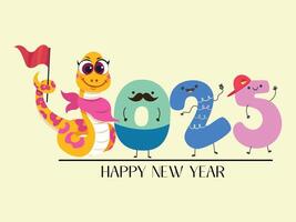 Happy new year 2025 with business concept banner. Year number 2025 snake concept on yellow background. vector