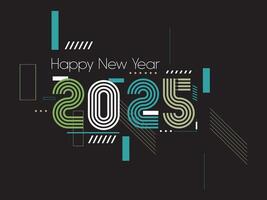 Happy new year 2025 with colorful background. Premium illustration for greeting and celebration of happy new year 2025. vector