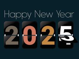 Happy New Year 2025 Background Design. Greeting Card, Banner, Poster. Digital numbers 2025. vector