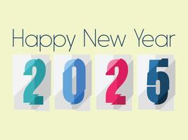 Happy new year 2025 with business concept banner. The year number 2025 is colored on a yellow background. vector