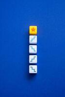 Ladder to the star of success. The concept of the path to success, recognition and fame. photo