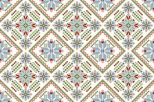 Geometric ethnic design seamless pattern on white background vector
