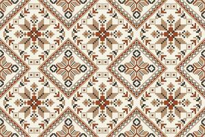 Geometric ethnic design seamless pattern on white background vector