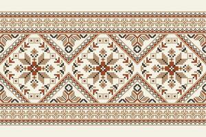 Geometric ethnic design pattern on white background vector
