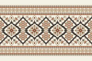 Geometric ethnic design pattern on white background vector