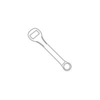 Wrench and Bottle Opener outline icon, illustration design vector