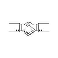 handshake of two people in suits outline icon vector
