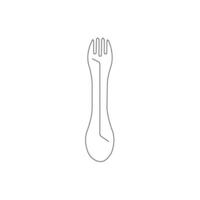 Camping spoon and fork Combination 2 in 1 outline icon, illustration vector