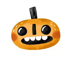 A scary set of drawings with a tombstone, ghost, pumpkin, skull, vector