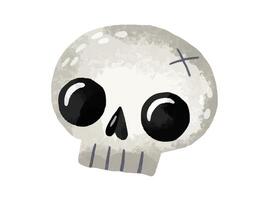 A scary set of drawings with a tombstone, ghost, pumpkin, skull, vector