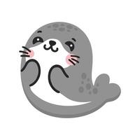 Cute cartoon seal looking happy vector
