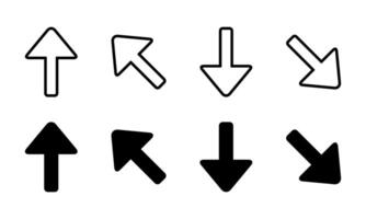 Upward and downward arrow icon set in generic design. Up and down direction sign symbol vector