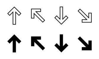 Up and down arrow icon set in generic design. Upward and downward sign symbol vector