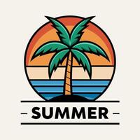 Palm vintage summer season for your Tshirt design, your abstract design, or community design vector