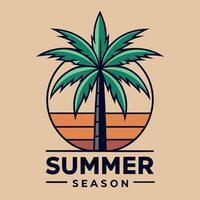 Palm vintage summer season for your Tshirt design, your abstract design, or community design vector