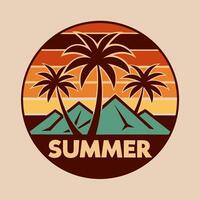 Mountain retro summer season with yellow background for your Tshirt design, community design vector