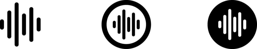 Sound wave or voice message set of icon. Music waveform, track radio play. Audio equalizer line. illustration Sound wave icon for voice recognition in virtual assistant, speech sign. vector