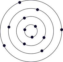 Atom simple thin line icon illustration. Atomic science, planet revolving around vector