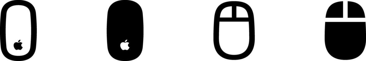 Modern pictogram of Mouse icon. Set of concept fill computer mouse icons. Collection of icons for a website, web design, mobile apps vector