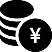 Stacked Yen and Yuan coin and monochrome sketch outline of money of Japan and china. currency, business and commerce, payment and financial. Market and exchange, earnings and income vector