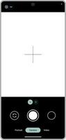 Camera interface in phone screen. Photo, ui in cellphone. App for record from mobile cam. Viewfinder, grid, focus, button and rec. Smartphone mockup for photography, selfie and . vector