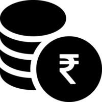 Stacked Rupee coin and monochrome sketch outline of money of India. currency, business and commerce, payment and profit symbol of economy and financial. Market and exchange, earnings and income vector