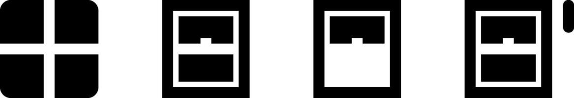 Window Closed open sensor Line Icon set. Automated Portal and Motion-activated entry arrow icon in black and white color. vector