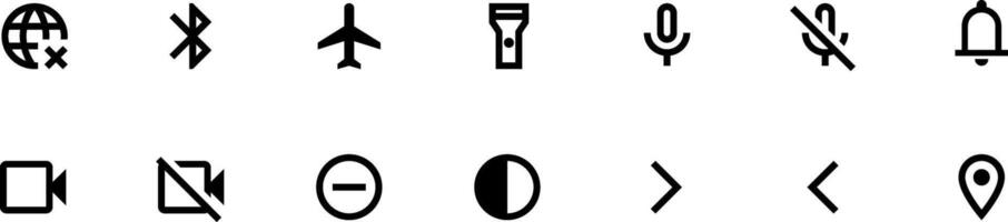 Quick settings on notification bar design collection on smartphones, complete with icons. Smartphone control menu. center control. vector