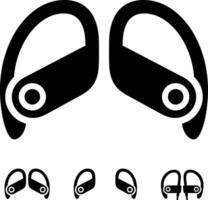 Headphone icon set. Headset icons set. Over ear headphone assorted illustration. Symbol of customer service, help and support center and audio music listening. vector