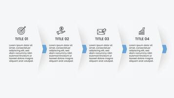 Modern infographic template for business. 4 options business process with icons. Neumorphic style presentation flowchart vector