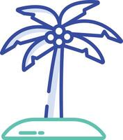 Palm Tree outline color illustration vector