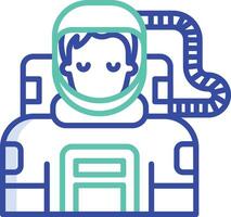 Astronaut outline color illustration vector