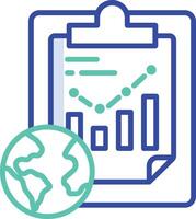 Earth Report outline color illustration vector