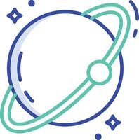 Saturn Planet outline color illustration vector