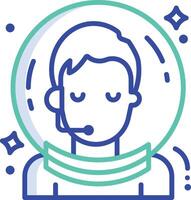 Man Astronaut outline color illustration vector