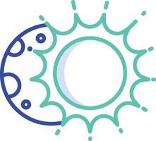 Lunar Eclipse outline color illustration vector