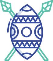 Zulu outline color illustration vector