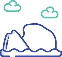 Table Mountain outline color illustration vector