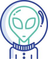 Alien outline color illustration vector