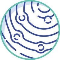 Jupiter Planet outline color illustration vector