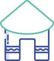 Hut outline color illustration vector