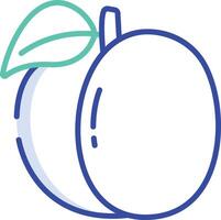 Apricot outline color illustration vector